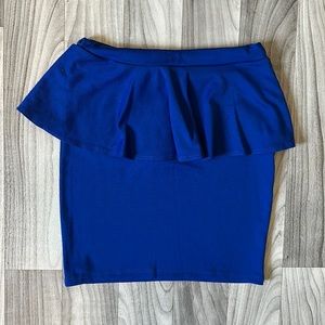 Blue Peplum Pencil Skirt (Body Central)